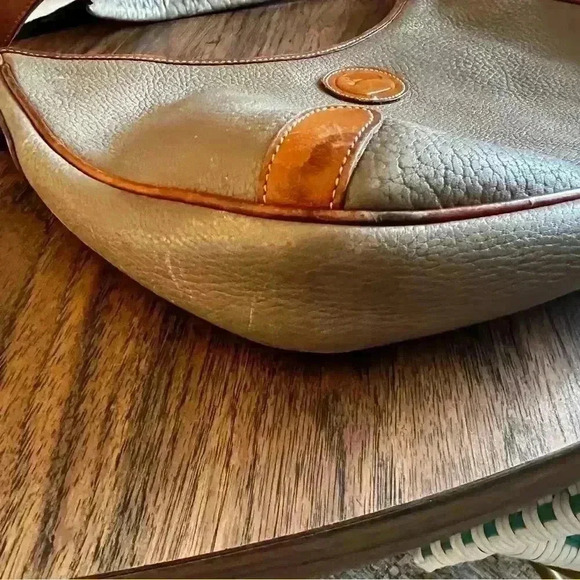 Vintage Dooney & Bourke Crescent Hobo-Taupe British Tan - Picture 8 of 9